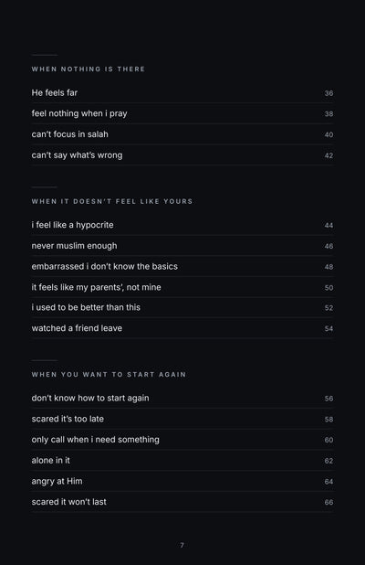 Page 2 of 16: The thirty nights (contents, continued)