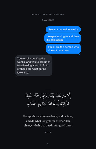 Page 3 of 16: Haven’t prayed in weeks (conversation)